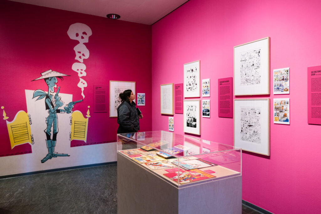 Lucky Luke: Blick in die Ausstellung im schauraum: comic + cartoon.