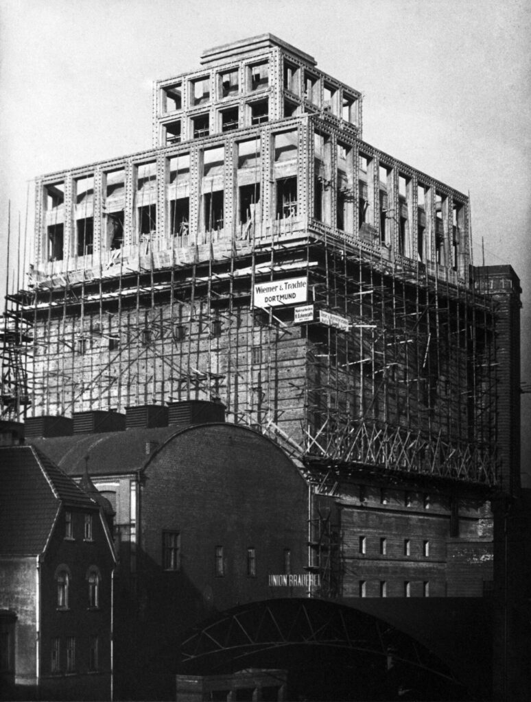 Braugebäude der Dortmunder Union-Brauerei im Bau