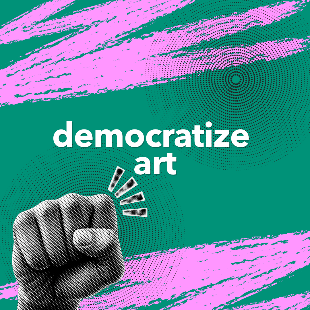 Quadratisches Key Visual democratize art