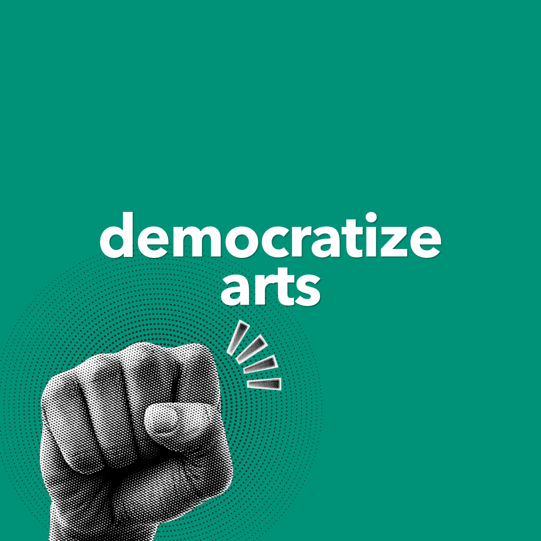 Quadratisches Key Visual democratize arts